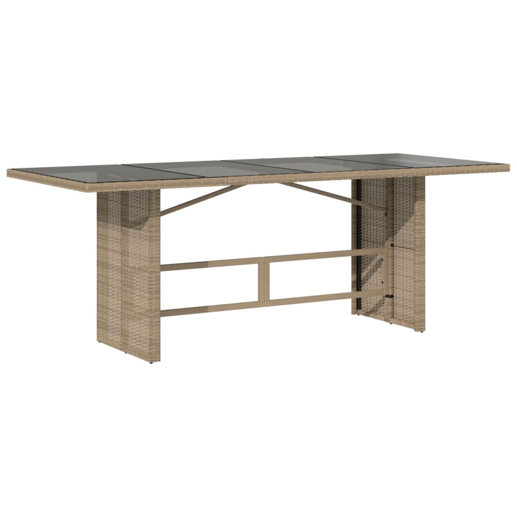9 pcs conjunto de jantar p/ jardim com almofadões vime PE bege - Image 3