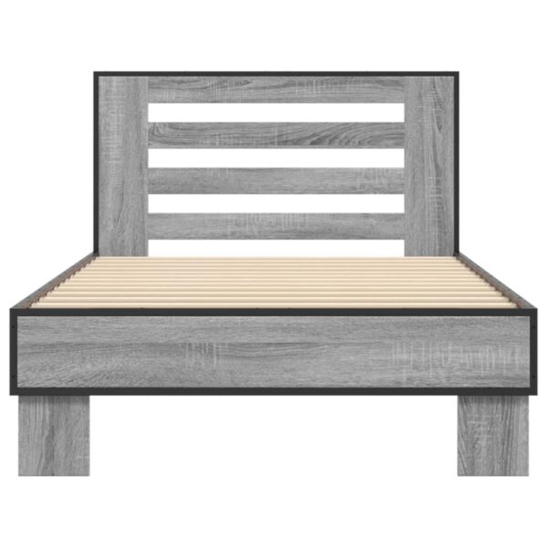 Estrutura de cama derivados de madeira e metal cinzento sonoma - Image 3
