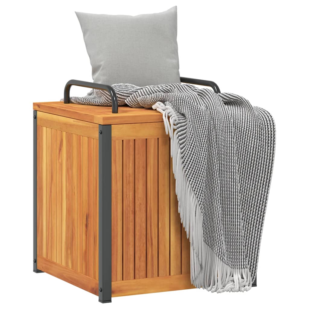 Caixa p/ almofadões de exterior 45x45x45/53cm acácia maciça/aço - Image 3