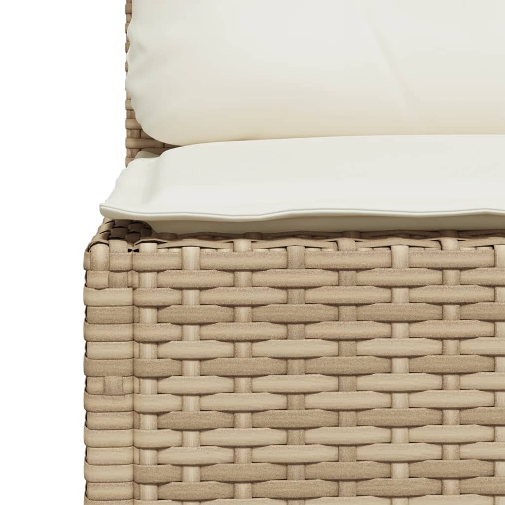 10 pcs conjunto de sofás p/ jardim com almofadões vime PE bege - Image 4