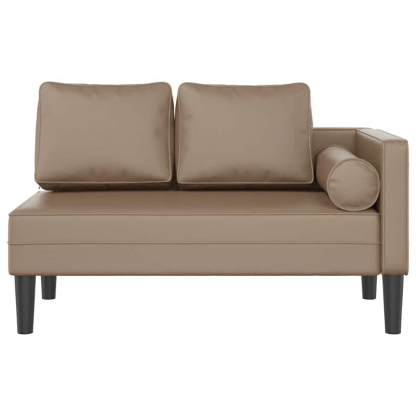 Chaise longue com almofadões couro artificial cor cappuccino - Image 2