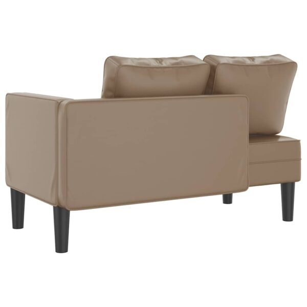Chaise longue com almofadões couro artificial cor cappuccino - Image 4