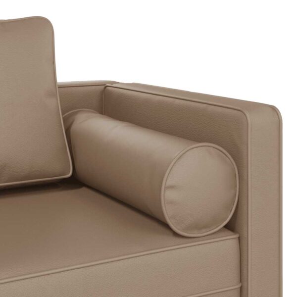 Chaise longue com almofadões couro artificial cor cappuccino - Image 5