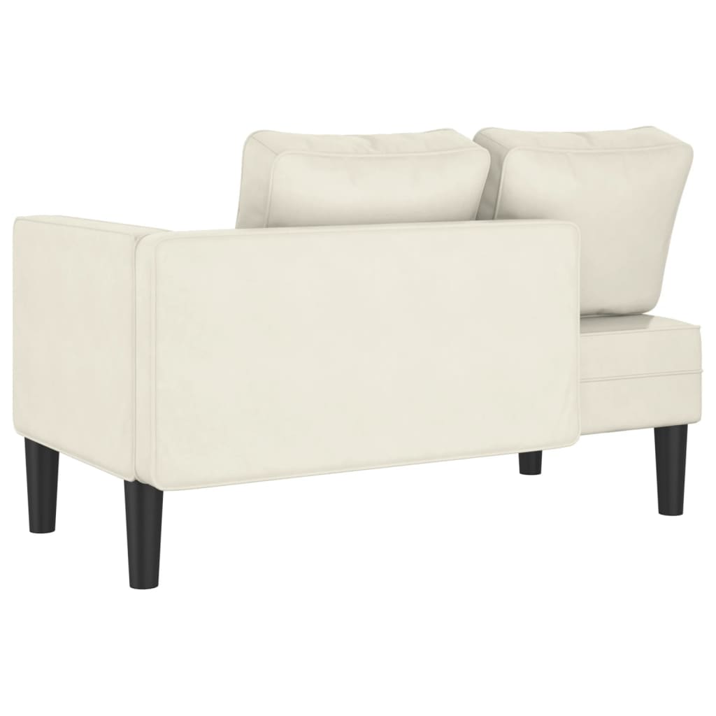 Chaise lounge com almofadões veludo creme - Image 4
