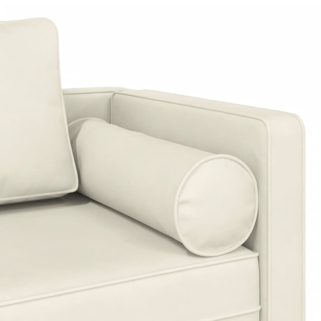 Chaise lounge com almofadões veludo creme - Image 5