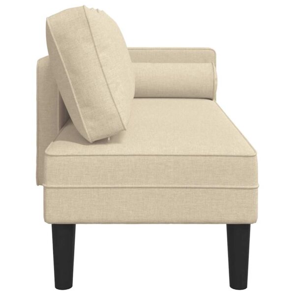 Chaise lounge com almofadões tecido creme - Image 3