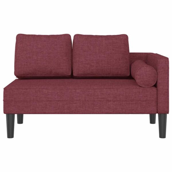 Chaise longue com almofadões tecido vermelho tinto - Image 2