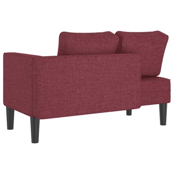Chaise longue com almofadões tecido vermelho tinto - Image 4