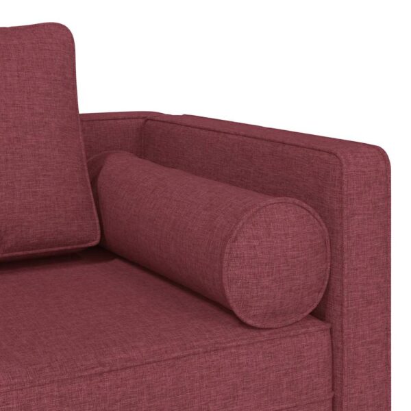 Chaise longue com almofadões tecido vermelho tinto - Image 5