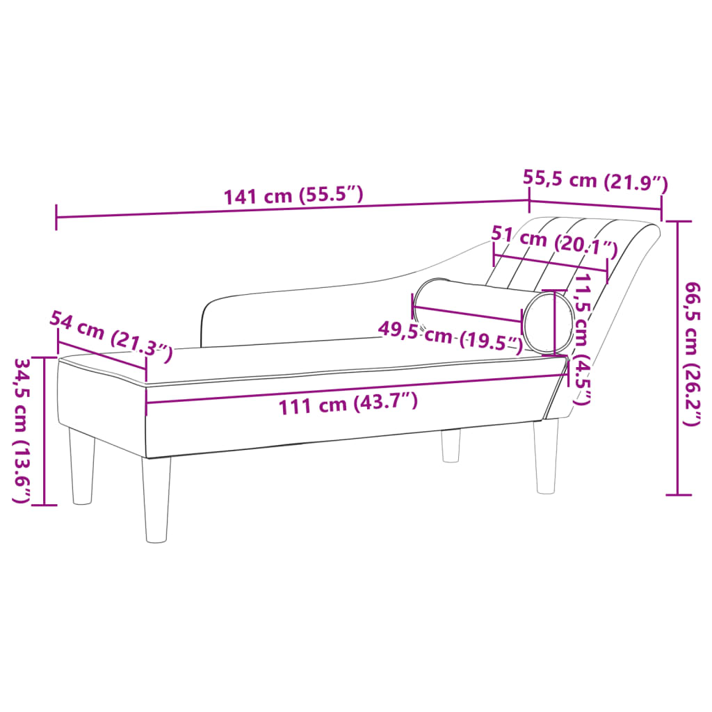 Chaise lounge com almofadões veludo cinzento-escuro - Image 7