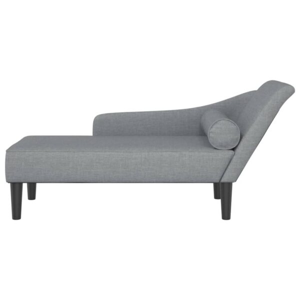 Chaise lounge com almofadões tecido cinzento-claro - Image 2