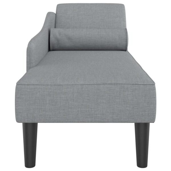 Chaise lounge com almofadões tecido cinzento-claro - Image 3