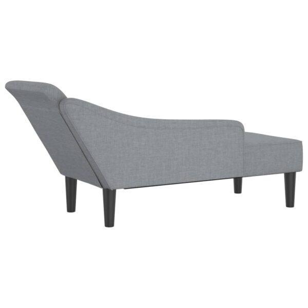 Chaise lounge com almofadões tecido cinzento-claro - Image 4