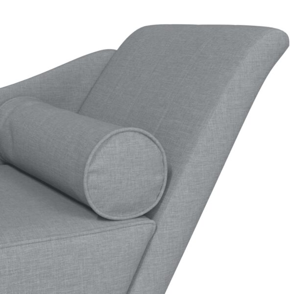 Chaise lounge com almofadões tecido cinzento-claro - Image 5