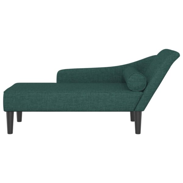 Chaise lounge com almofadões tecido verde-escuro - Image 2