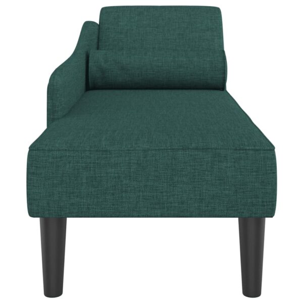 Chaise lounge com almofadões tecido verde-escuro - Image 3