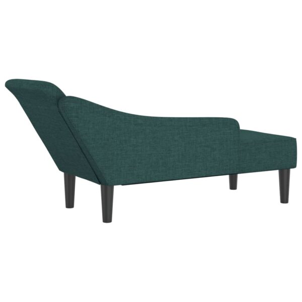 Chaise lounge com almofadões tecido verde-escuro - Image 4