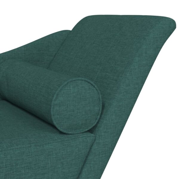Chaise lounge com almofadões tecido verde-escuro - Image 5