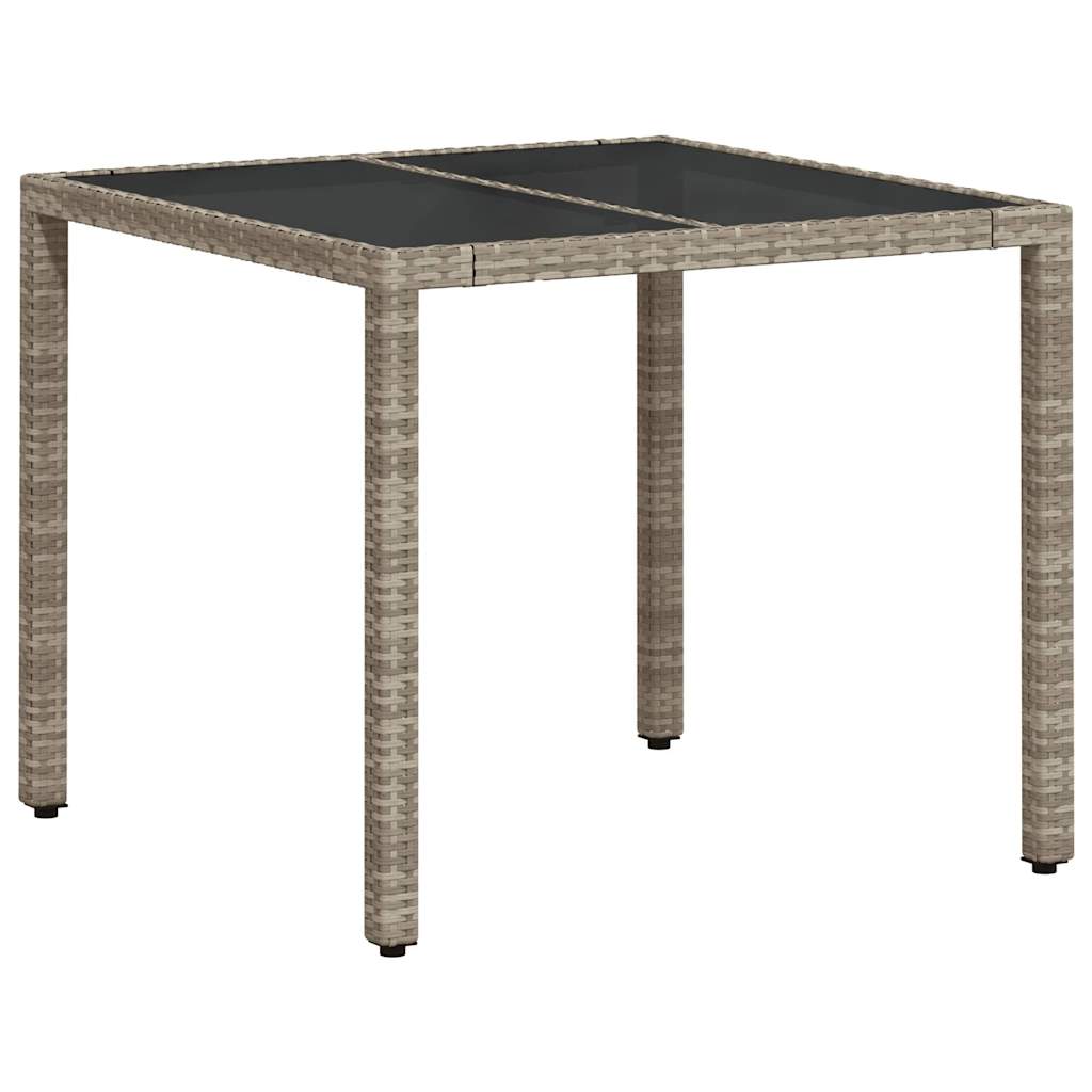 5 pcs conjunto jantar jardim c/ almofadões PE/vidro cinza claro - Image 3
