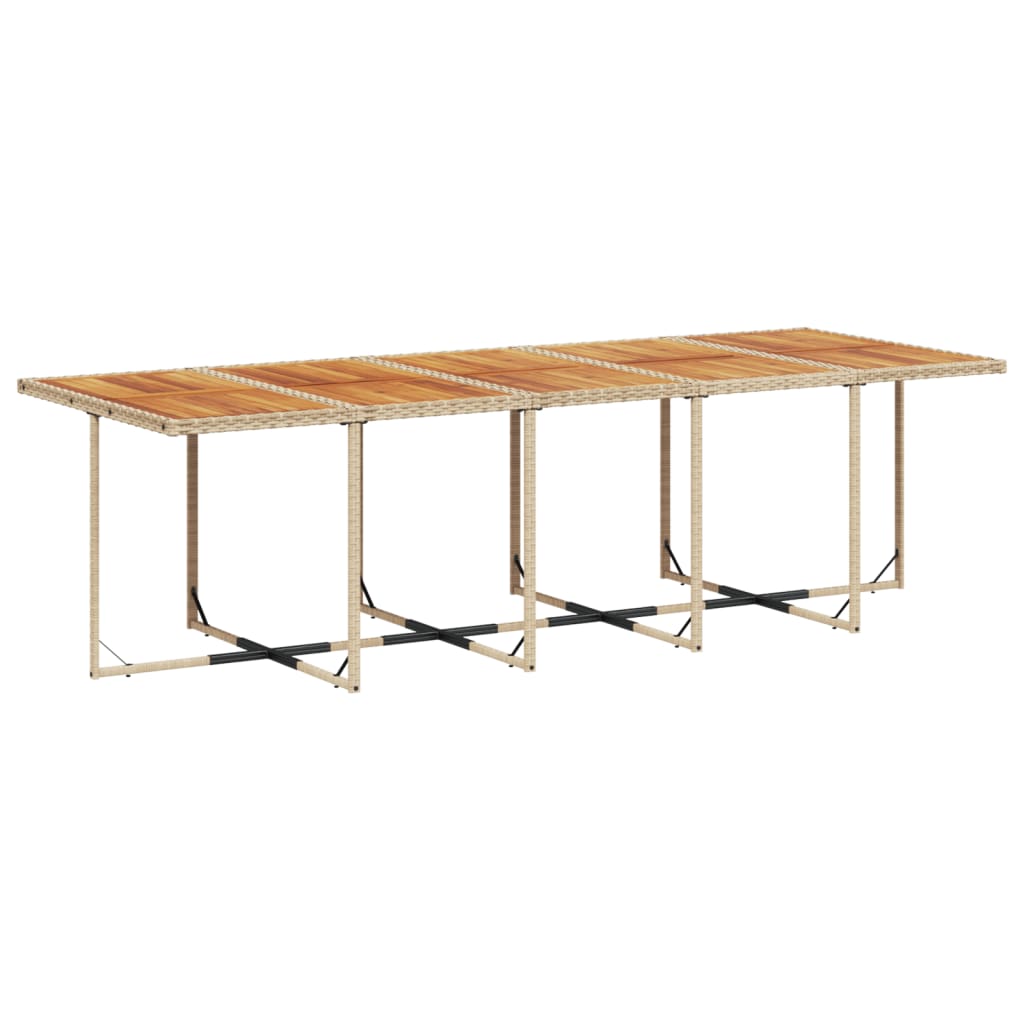 15 pcs conjunto de jantar p/ jardim com almofadões vime PE bege - Image 3