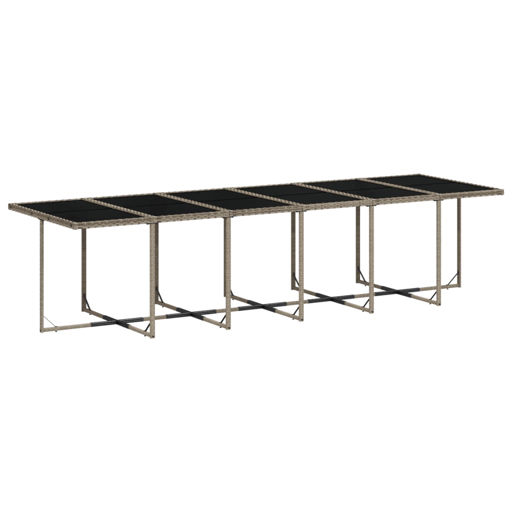 17 pcs conj. de jantar p/ jardim c/ almofadões vime PE cinzento - Image 3