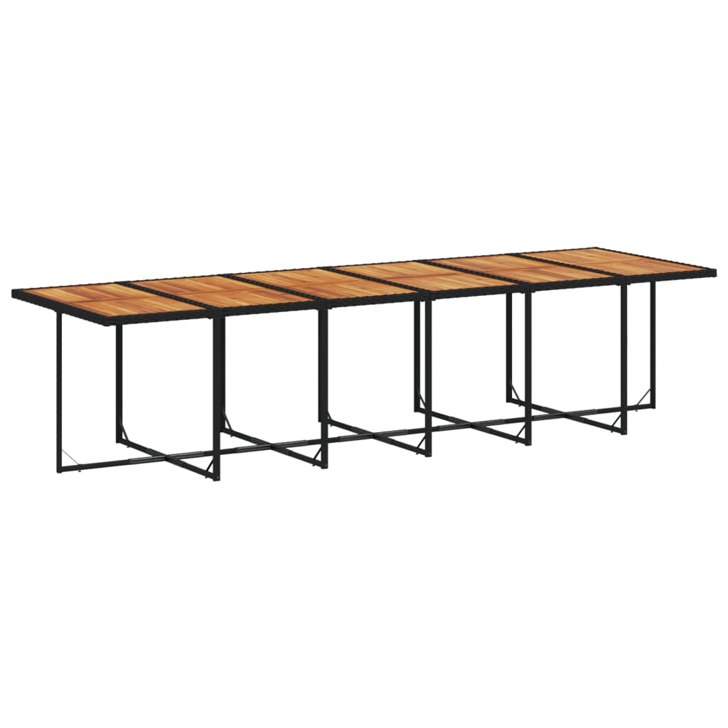 17 pcs conjunto de jantar p/ jardim c/ almofadões vime PE preto - Image 3