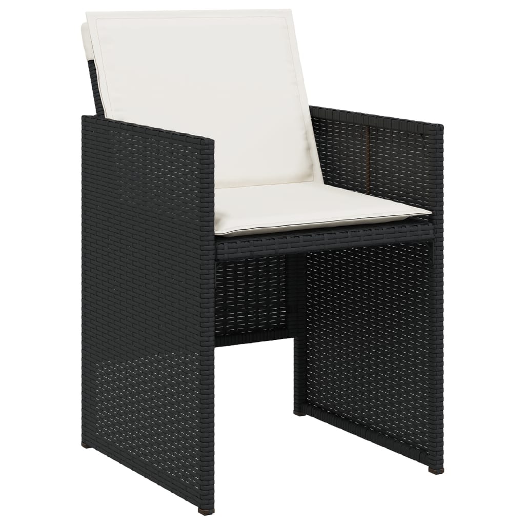 17 pcs conjunto de jantar p/ jardim c/ almofadões vime PE preto - Image 4