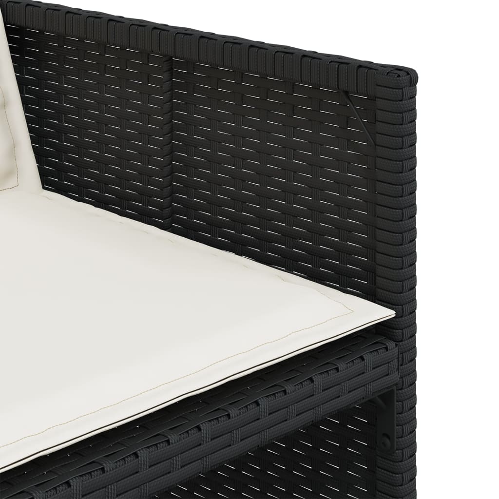 17 pcs conjunto de jantar p/ jardim c/ almofadões vime PE preto - Image 8