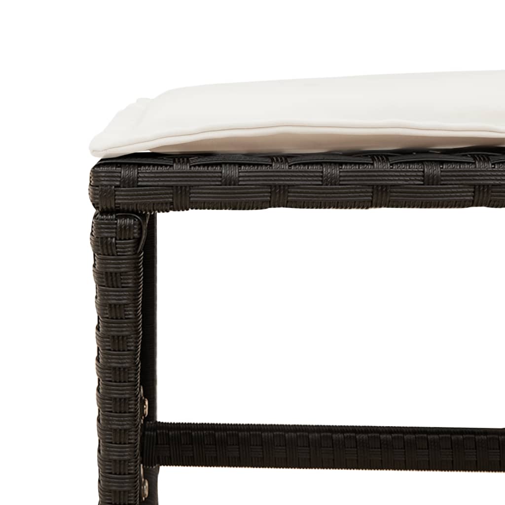 17 pcs conjunto de jantar p/ jardim c/ almofadões vime PE preto - Image 9