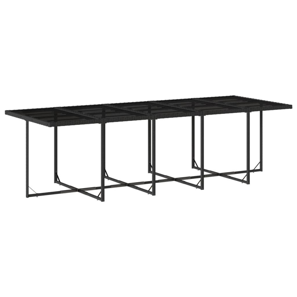 13 pcs conjunto de jantar p/jardim com almofadões vime PE preto - Image 3