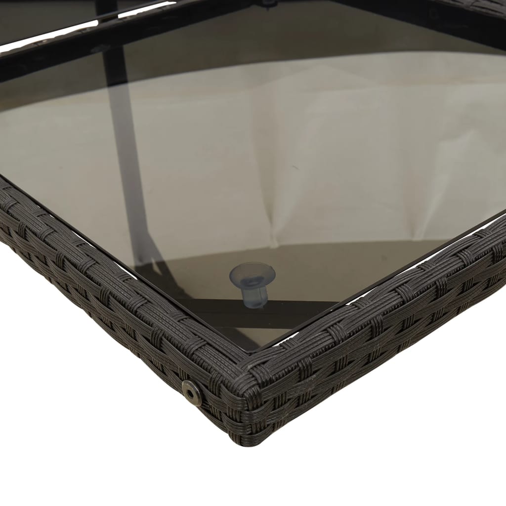 13 pcs conjunto de jantar p/jardim com almofadões vime PE preto - Image 4