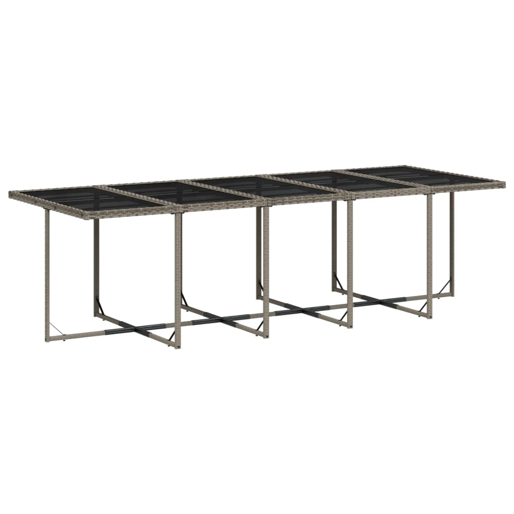 13 pcs conjunto jantar p/ jardim c/ almofadões vime PE cinzento - Image 3