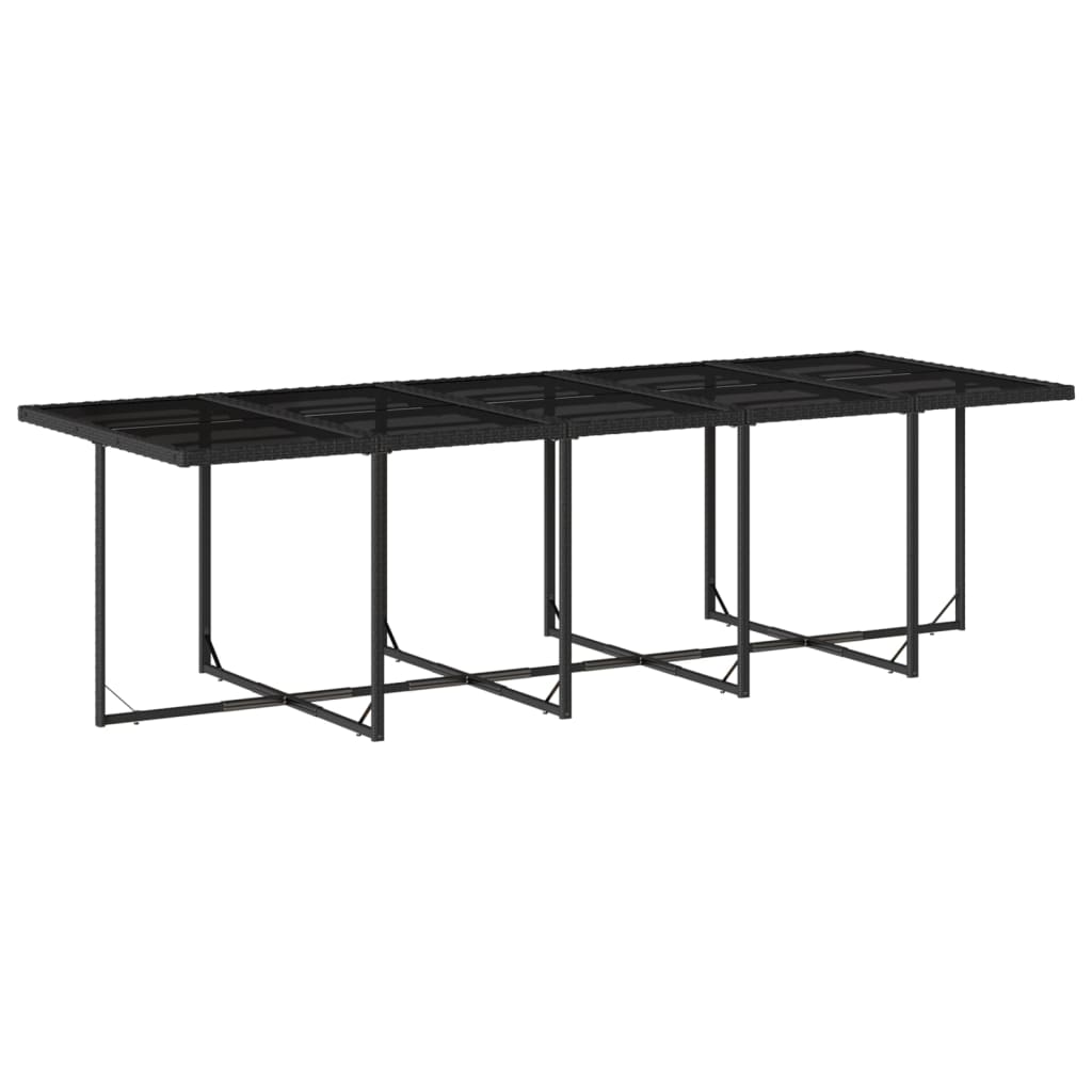 15 pcs conjunto de jantar p/jardim com almofadões vime PE preto - Image 3