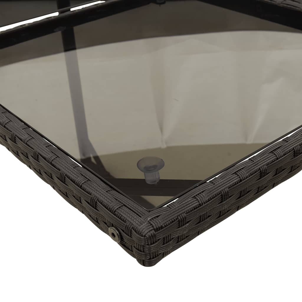 15 pcs conjunto de jantar p/jardim com almofadões vime PE preto - Image 4