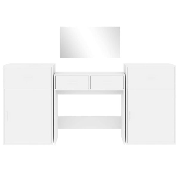 Conjunto de toucador 4 pcs derivados de madeira branco - Image 4