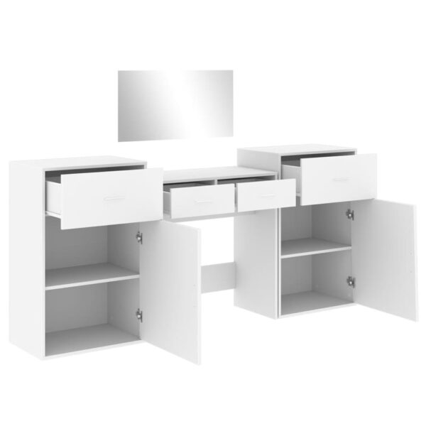 Conjunto de toucador 4 pcs derivados de madeira branco - Image 7