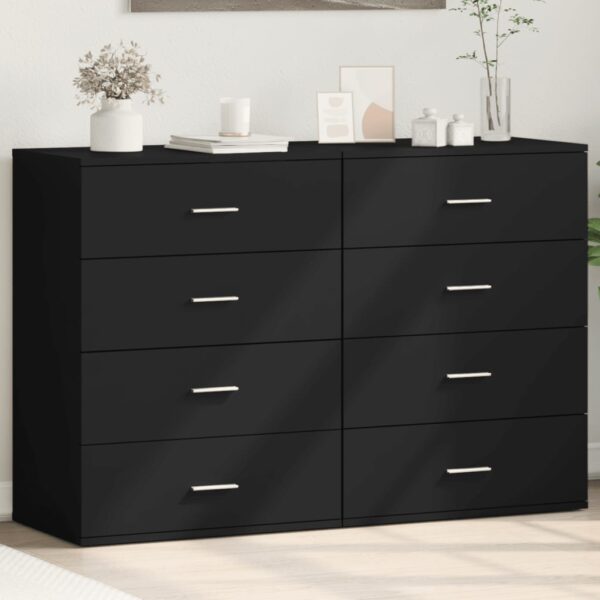 Aparadores 2 pcs 60x39x80 cm derivados de madeira preto