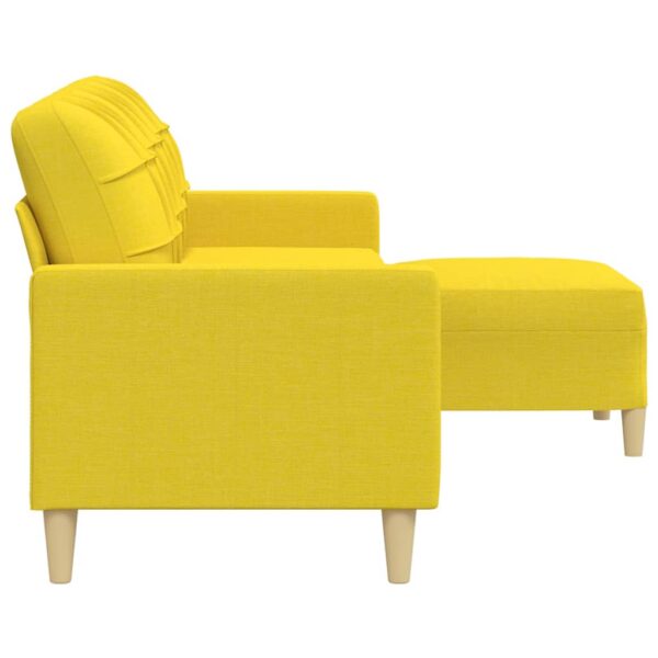 Sofá de 3 lugares com apoio de pés 210 cm tecido amarelo-claro - Image 3