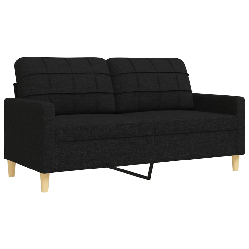 3 pcs conjunto de sofás tecido preto - Image 4