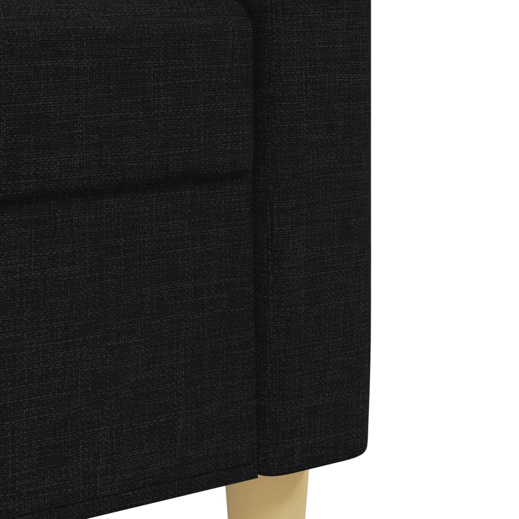 3 pcs conjunto de sofás tecido preto - Image 6