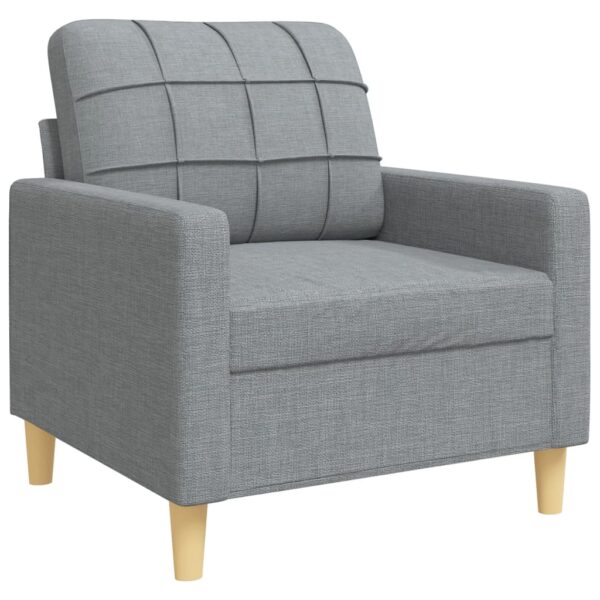 3 pcs conjunto de sofás com almofadas tecido cinzento-escuro - Image 3