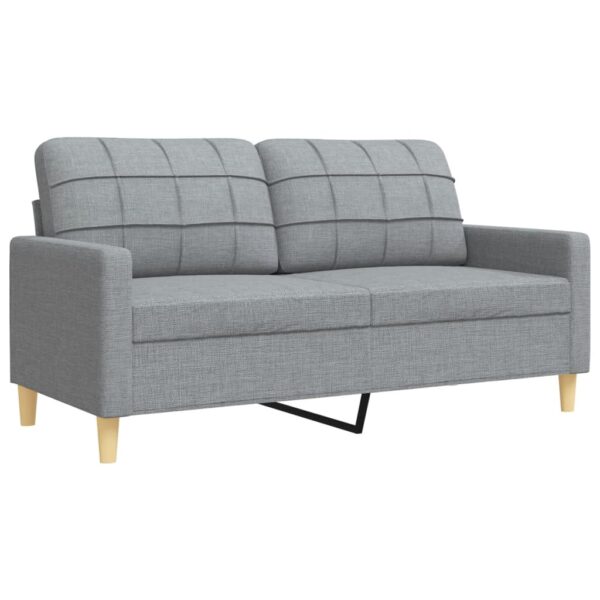 3 pcs conjunto de sofás com almofadas tecido cinzento-escuro - Image 4