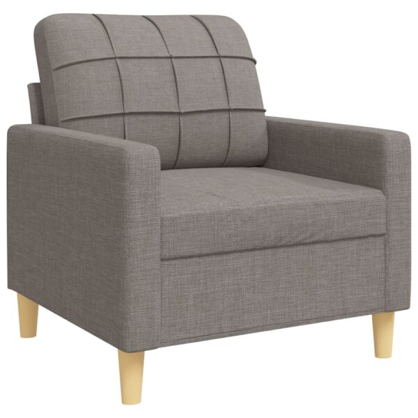 3 pcs conjunto de sofás com almofadas tecido cinza-acastanhado - Image 3