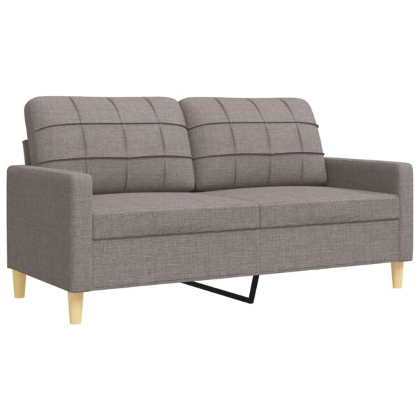 3 pcs conjunto de sofás com almofadas tecido cinza-acastanhado - Image 4
