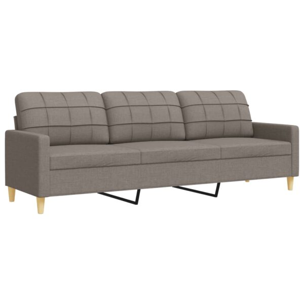 3 pcs conjunto de sofás com almofadas tecido cinza-acastanhado - Image 5