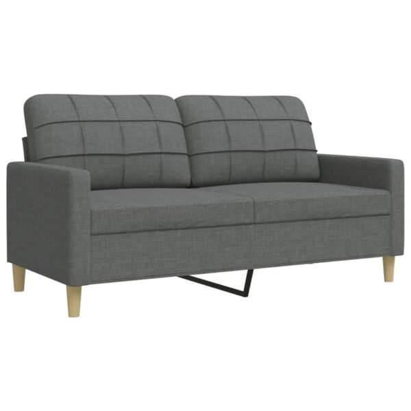 2 pcs conjunto de sofás tecido cinzento-escuro - Image 3