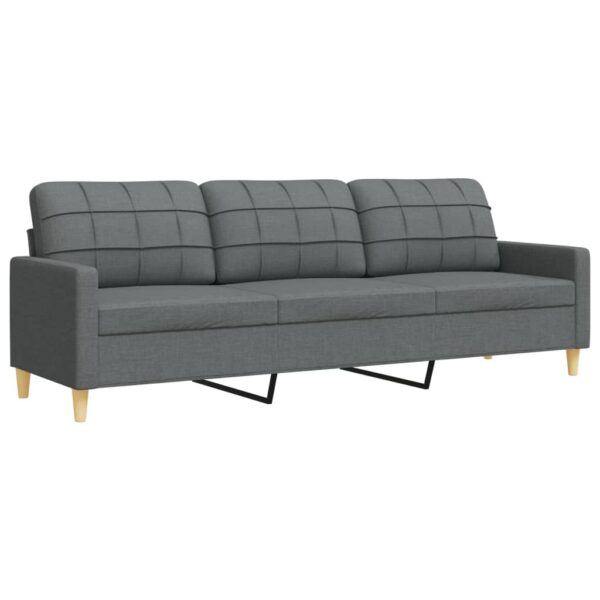 2 pcs conjunto de sofás tecido cinzento-escuro - Image 4