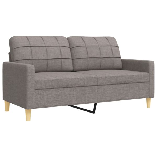 2 pcs conjunto de sofás com almofadas tecido cinza-acastanhado - Image 3