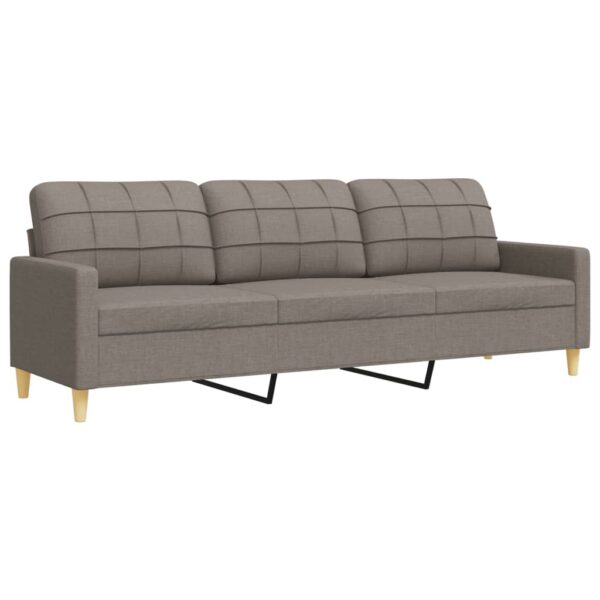 2 pcs conjunto de sofás com almofadas tecido cinza-acastanhado - Image 4