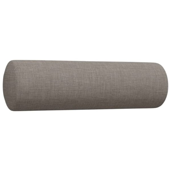 2 pcs conjunto de sofás com almofadas tecido cinza-acastanhado - Image 5